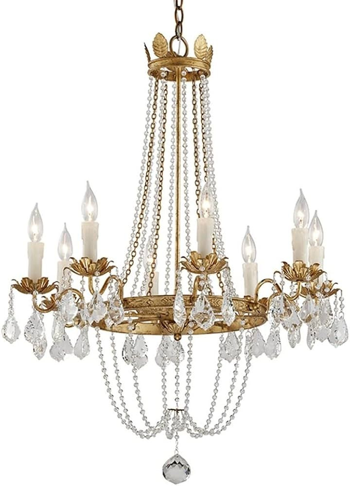 Troy Viola Distressed Gold Leaf Eight-Light Chandelier | Amazon (US)