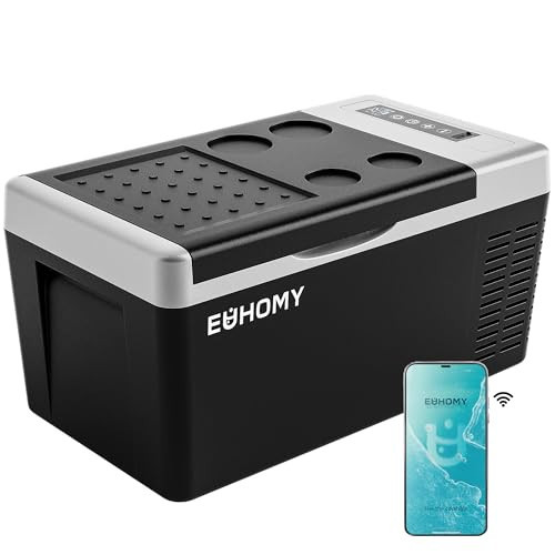 EUHOMY 12 Volt Refrigerator, 19QT(18L) Compressor Electric Cooler APP Control, Car Fridge -4℉~68℉, Portable Refrigerator 12/24V DC 110-240V AC, Portable Freezer for Camping, Travel, Boat | Amazon (US)
