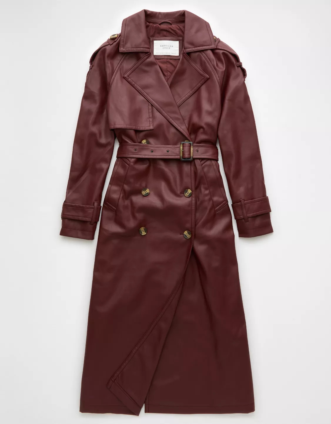 AE Vegan Leather Trench Coat | American Eagle Outfitters (US & CA)