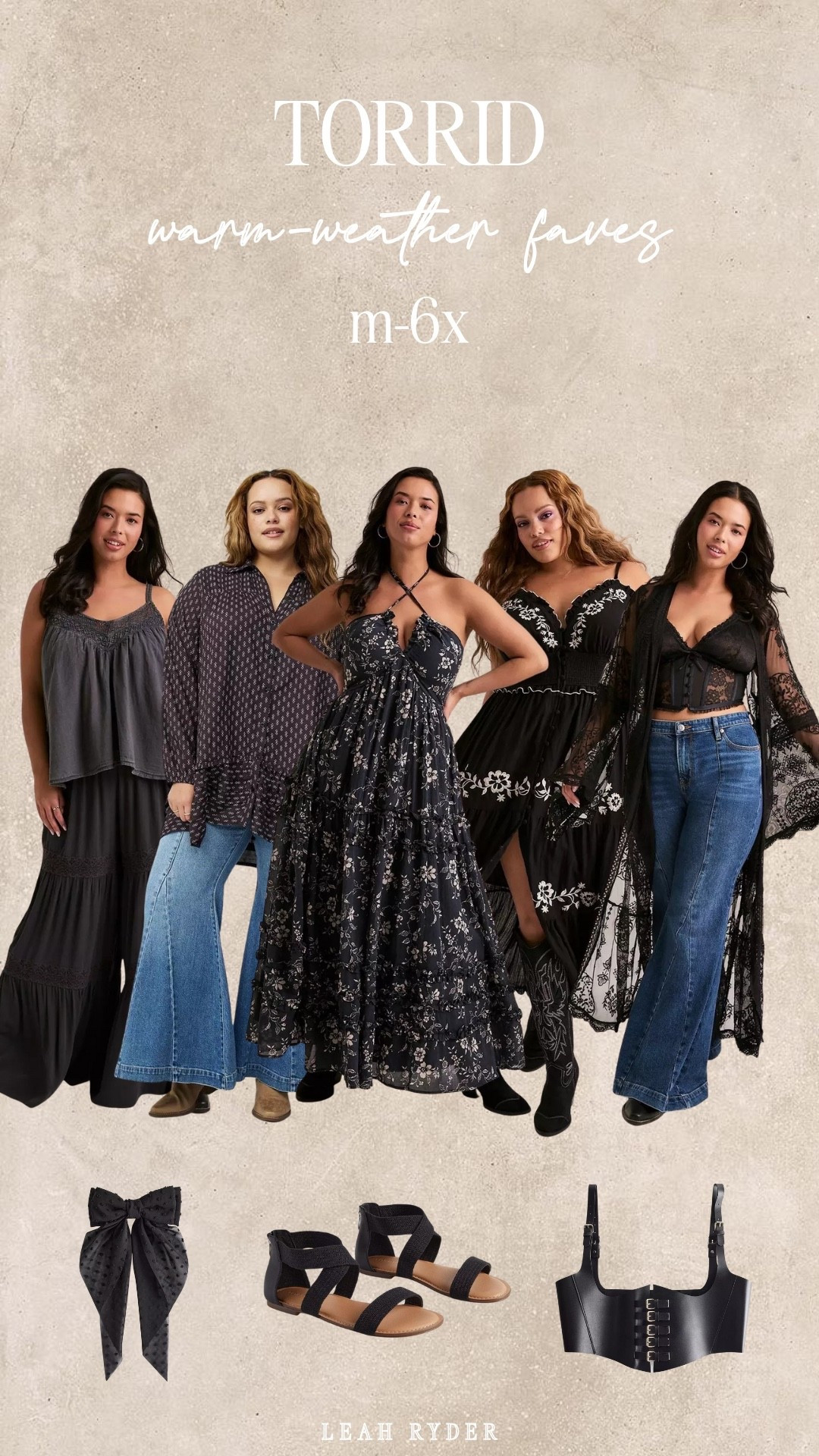 These Torrid finds are available in sizes M–6X and focus on black dresses, lace layers, and versatile wardrobe staples. The mix includes flowy maxi dresses, sheer cardigans, wide-leg jeans, and comfortable sandals for everyday or dressier wear. Each piece is designed with flattering, plus-size–friendly fits that are easy to style. These Torrid outfits work well for spring events, date nights, and casual weekends.

#LTKPlusSize #LTKmomlife