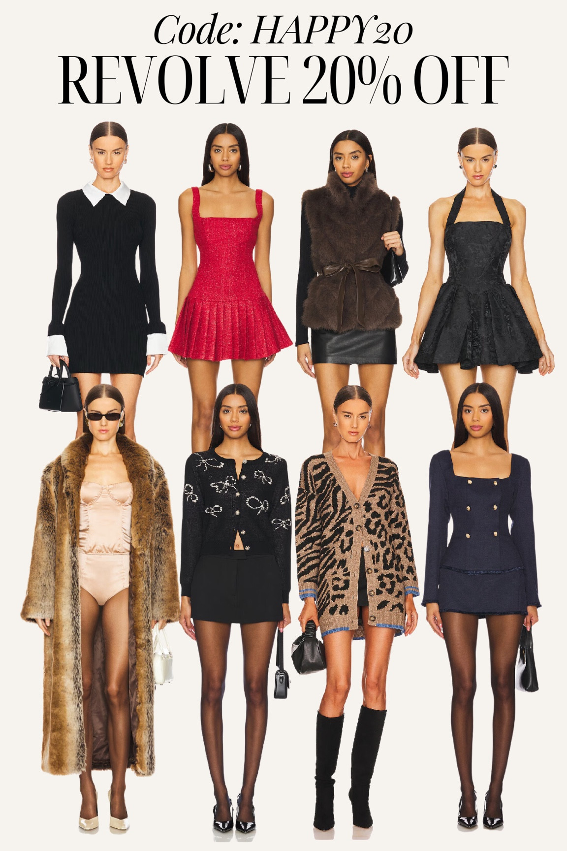Revolve 20% off site-wide!!! Rare revolve sale! My Revolve favorites

Holiday dress, faux fur coat, cardigan, revolve sweater, faux fur vest, black dress, tweed set, black dress, leopard cardigan, bow cardigan 



#LTKHoliday #LTKSaleAlert #LTKStyleTip