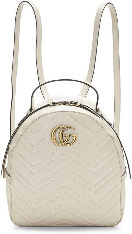 Amazon.com: Gucci, Pre-Loved White Leather 'GG' Marmont Backpack, White : Luxury Stores | Amazon (US)