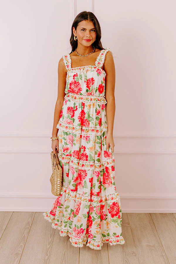 Floral Fantasy Ruffle Maxi | Impressions Online Boutique