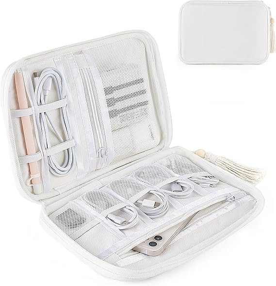 Mkono Electronics Organizer Travel Cable Cord Organizer Cotton Bag, Portable All-in-One Accessori... | Amazon (US)