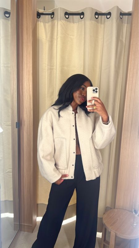 Mildly obsessed with this jacket! These oversized bomber jackets are trending for fall! I got this one at mango. Wearing a medium. Fall outfit ideas are coming featuring this find 

#LTKstyletip #LTKSeasonal