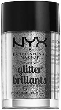 NYX PROFESSIONAL MAKEUP Face & Body Glitter, Silver | Amazon (US)
