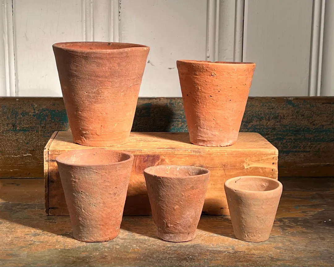 Antique English Assembled Group of 5 Terracotta Flowerpots - Etsy | Etsy (US)