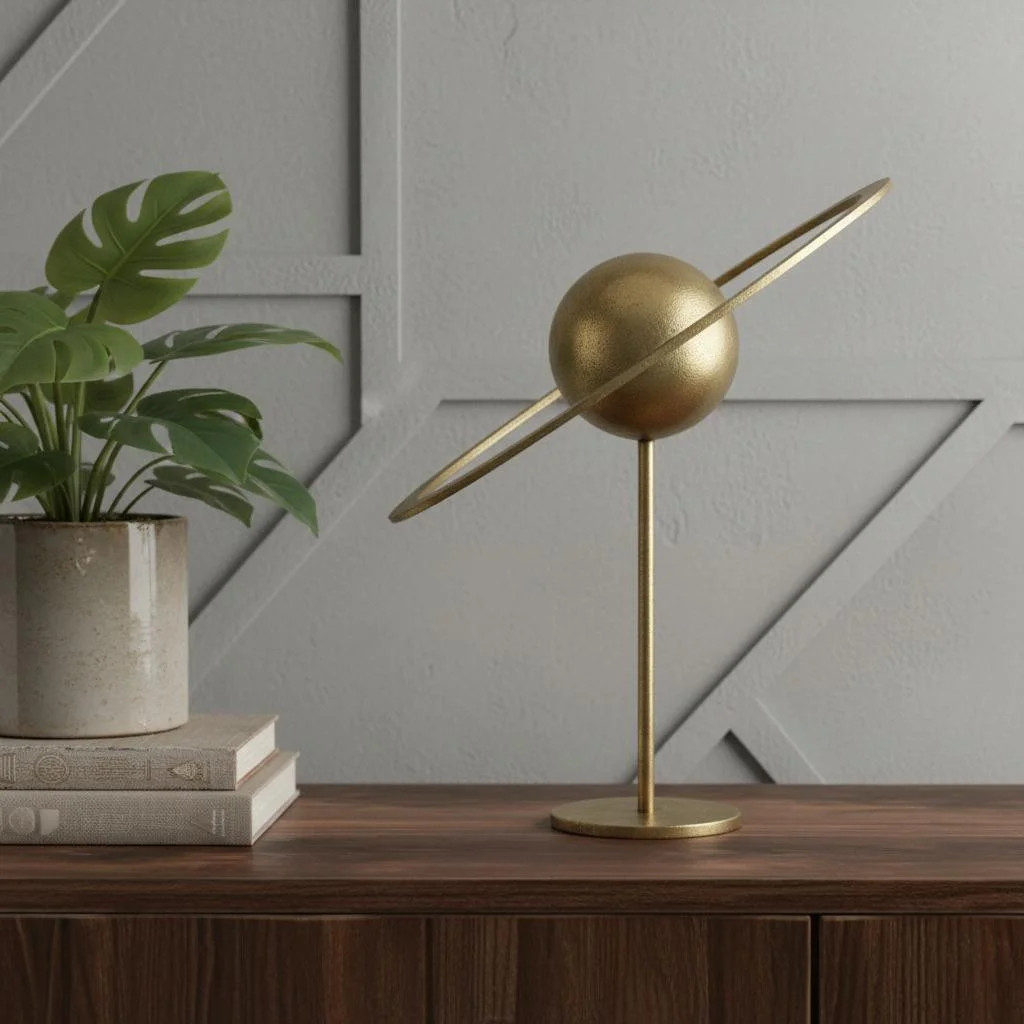 16" Gold Iron Solar System Tabletop Sculpture | Wayfair North America