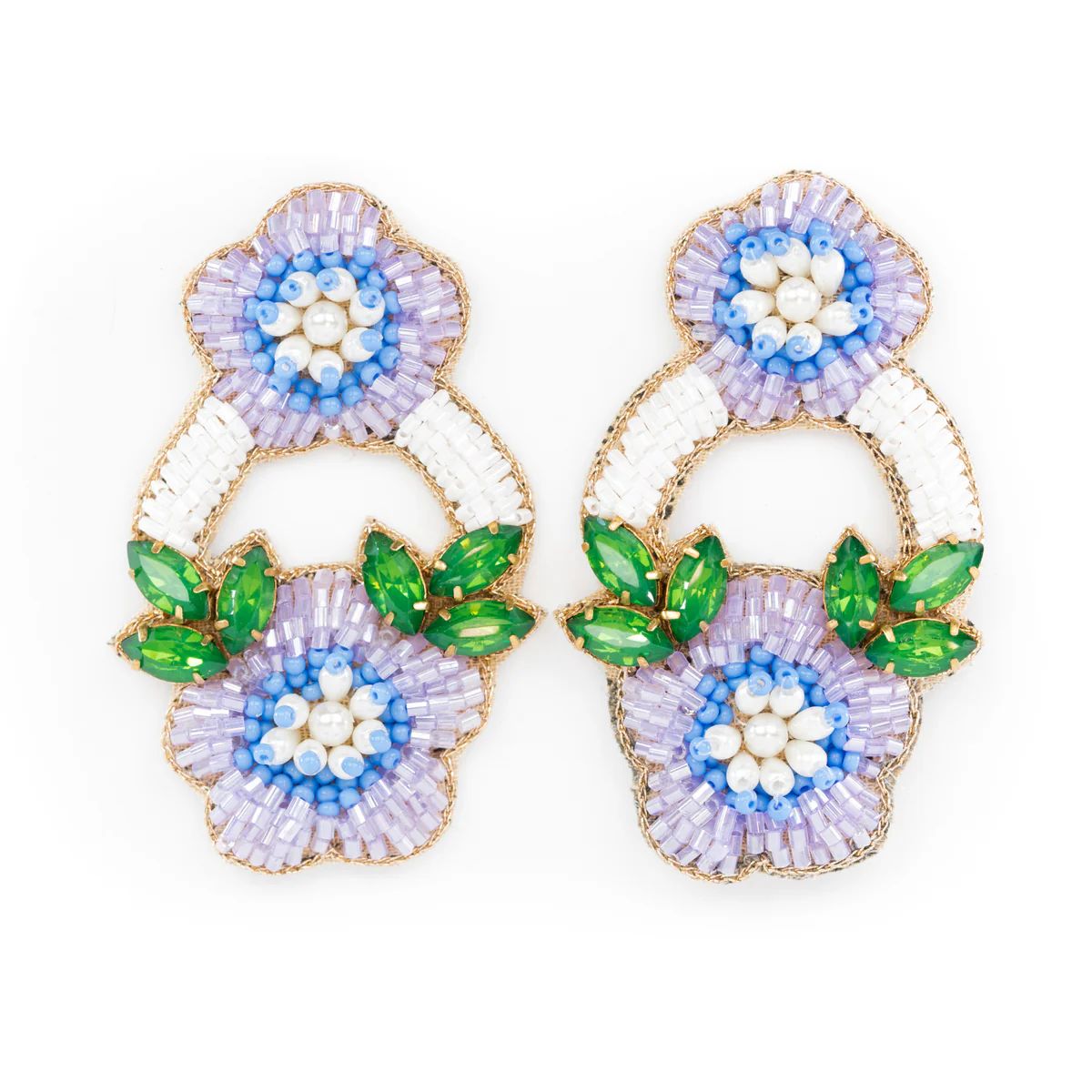 East Hampton Flower Earrings in Periwinkle | Beth Ladd Collections