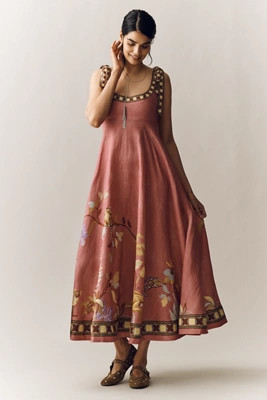 ALÉMAIS Zuri Linen Ballet Midi Sundress | Anthropologie (US)