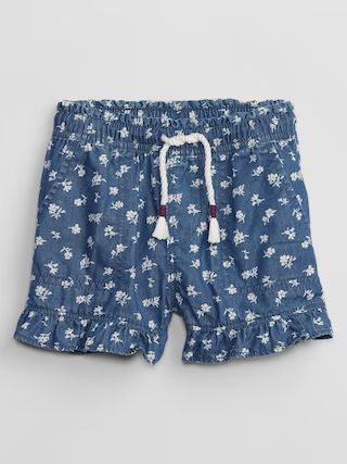 babyGap Chambray Utility Pull-On Shorts with Washwell | Gap Factory
