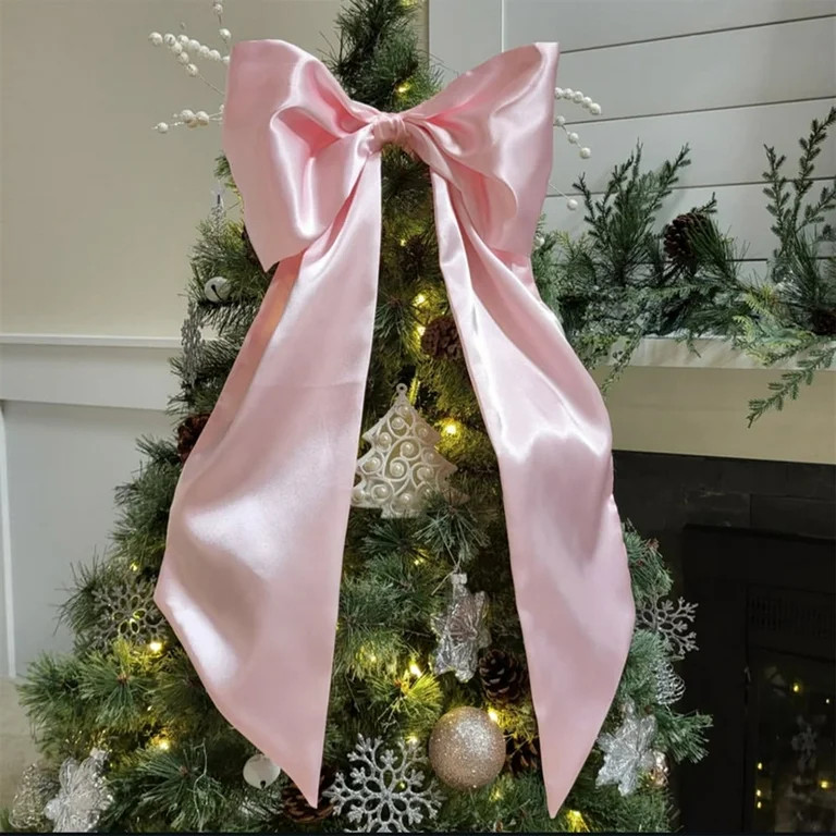 Apmemiss Extra Large Christmas Tree Bow 43 inch, Big Satin Ribbon Topper with Support for Xmas Tr... | Walmart (US)