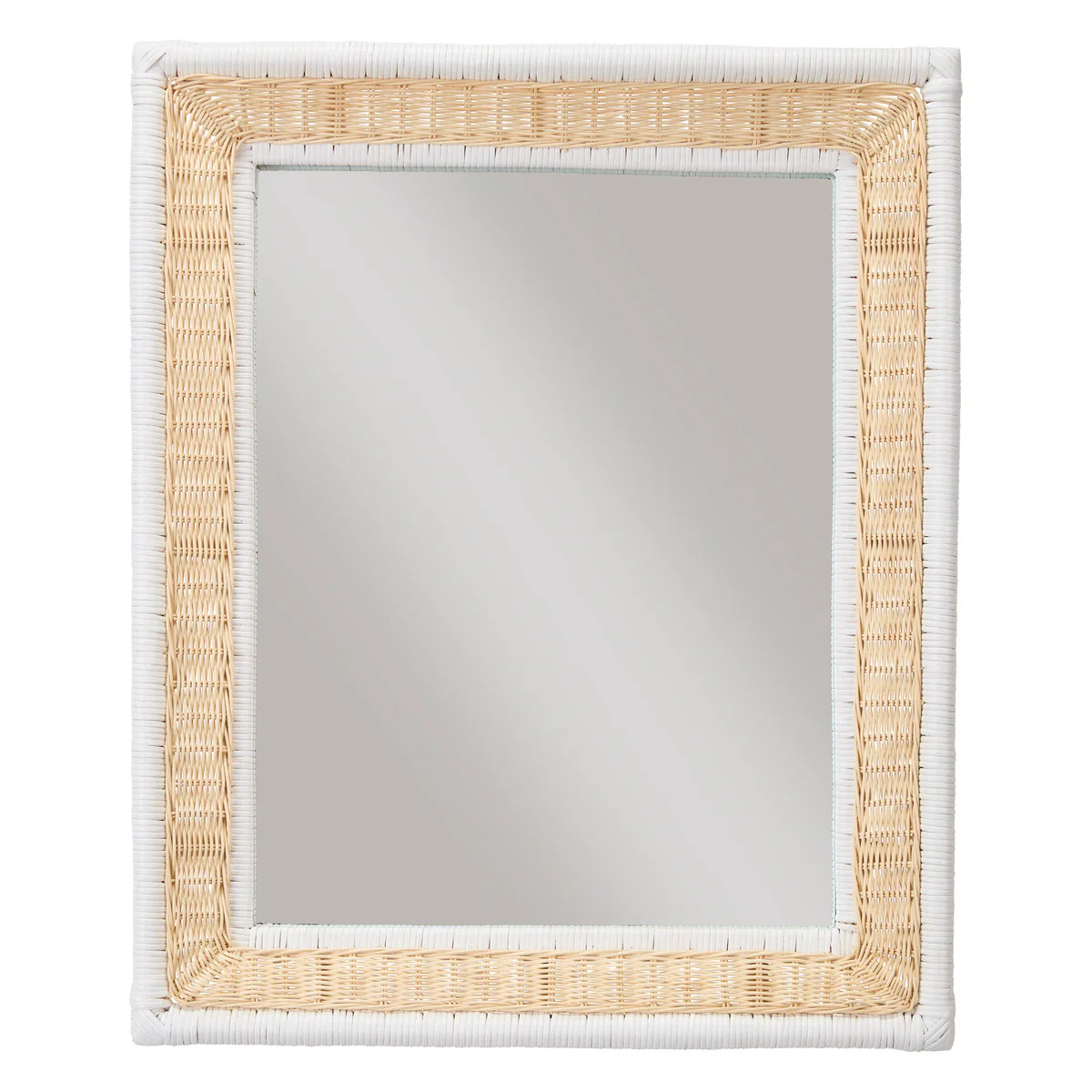 Colored Edge Rattan Mirror White | Amanda Lindroth