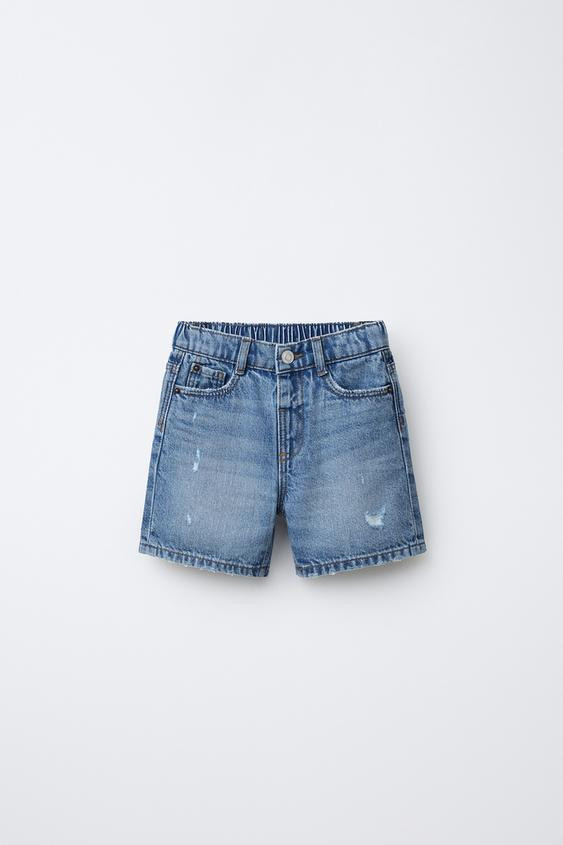 RIPPED BAGGY DENIM SHORTS | Zara US