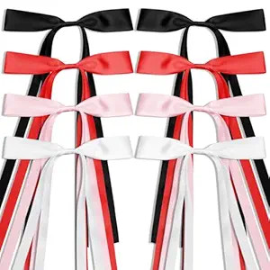 Bows Hair Clips for Women, 8pcs Ribbon Satin Hair Bows with Long Tail Tassel Bow Clips BowKnot Ba... | Amazon (US)