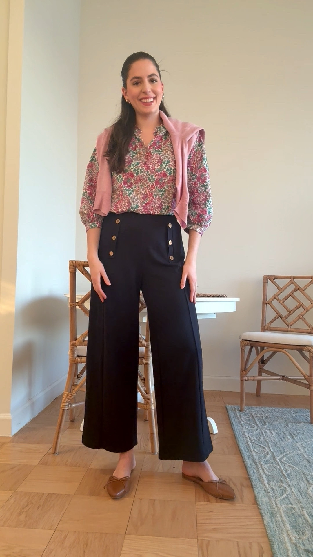 Workwear, lawyer, attorney, office style, office outfit, business casual, workwear, spring workwear, spring office style, spring office outfit, law firm style, corporate style, corporate girlie, sailor pants, spring blouse, cashmere sweater, spring corporate style, pink sweater, purple sweater, floral blouse, floral shirt 

#LTKWorkwear #LTKootd #LTKSeasonal