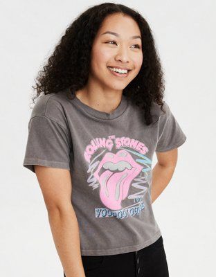 AE Neon Rolling Stones Graphic T-Shirt | American Eagle Outfitters (US & CA)