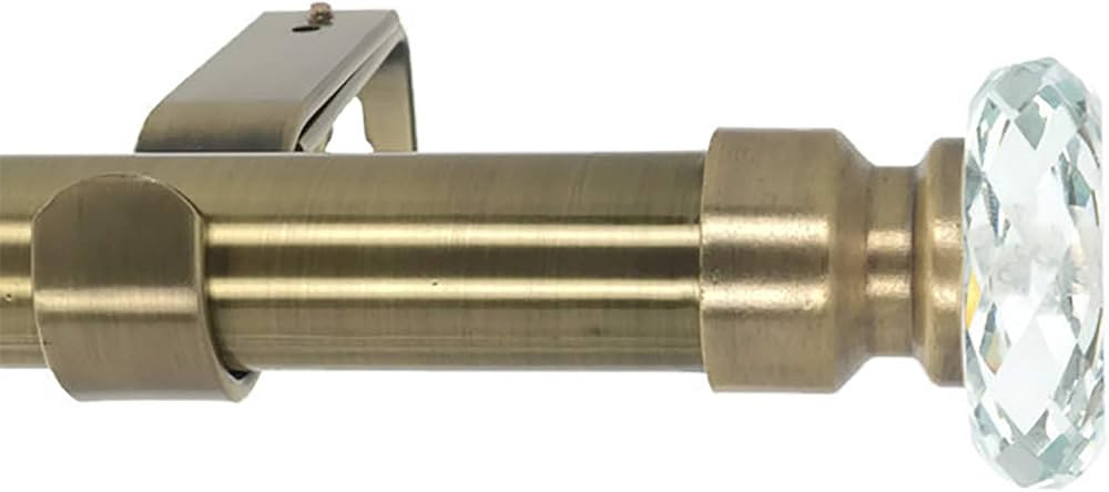 Meriville 1-Inch Diameter Window Treatment Curtain Rod, Cut Crystal Finial, 28-inch to 48-inch Ad... | Amazon (US)