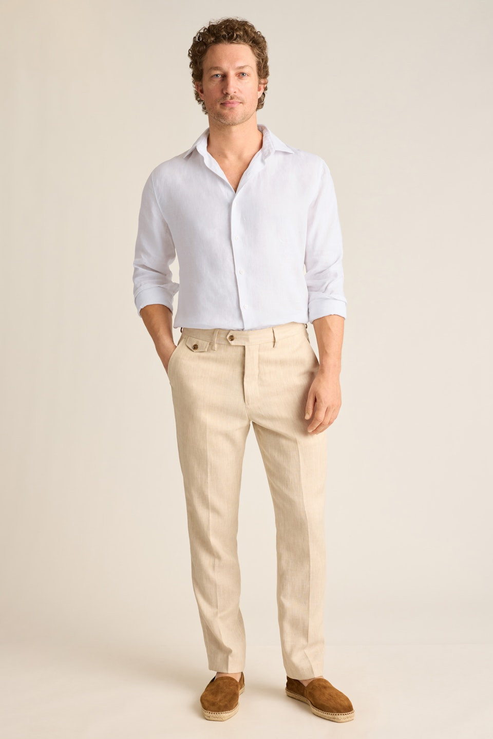 Cooper Spread Collar Casual Shirt Standard for Men by Bonobos - White Linen - M Regular | Bonobos (US)