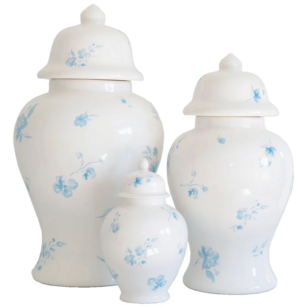 Blue Floral Ginger Jars for Lo Home x Simply Jessica Marie | Lo Home by Lauren Haskell Designs