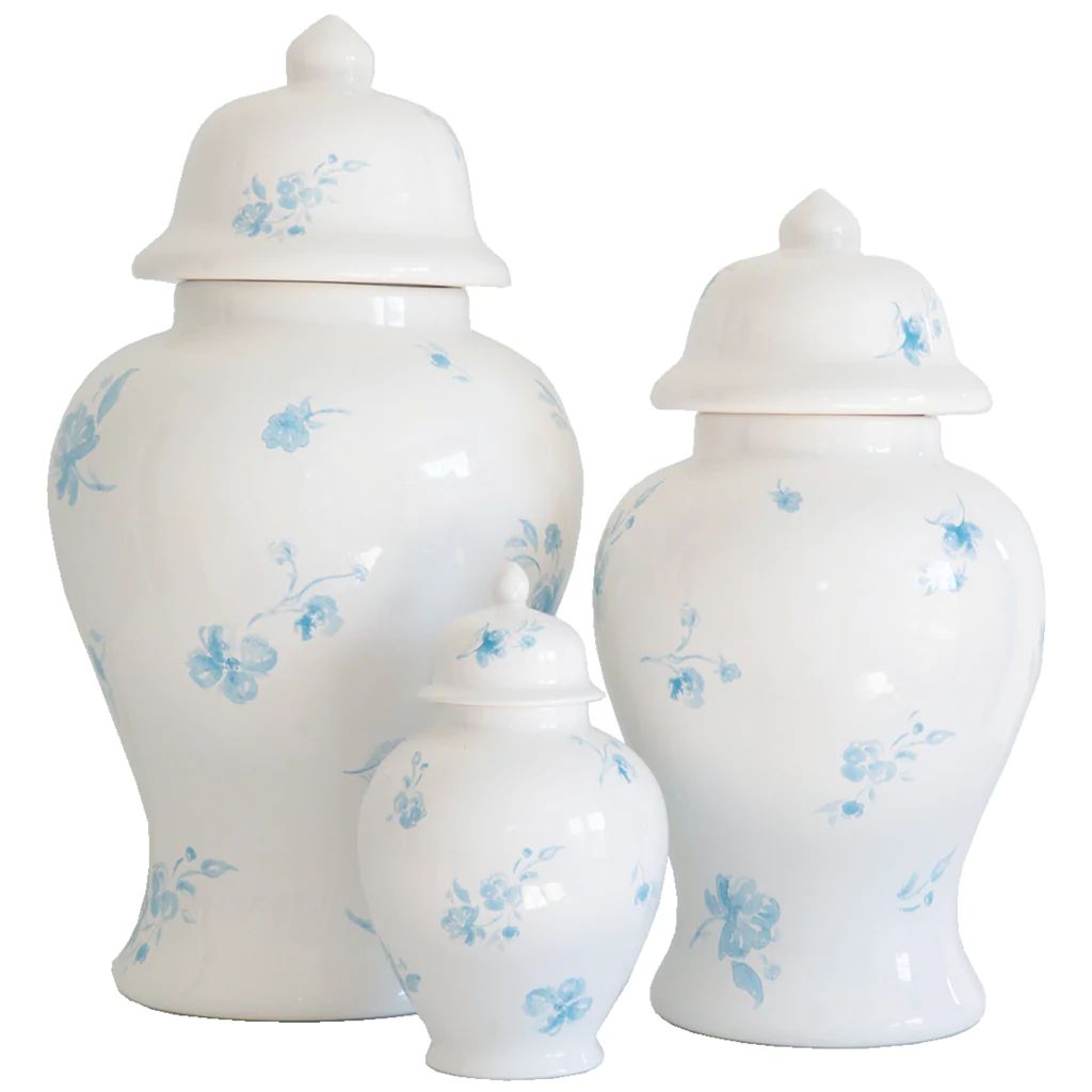Blue Floral Ginger Jars for Lo Home x Simply Jessica Marie | Lo Home by Lauren Haskell Designs