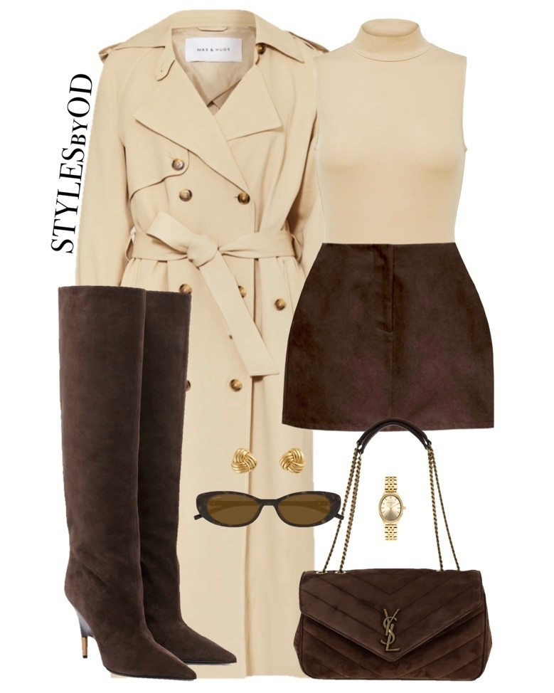 CLASSIC TRENCH & SUEDE🧥✨
There is nothing more timeless than a classic beige trench coat paired with rich chocolate brown suede. This look is the ultimate "Old Money" inspiration, combining a sleek sleeveless turtleneck with a textured suede mini skirt and matching knee-high boots for a sophisticated, tonal silhouette🫶🏼

#LTKstyletip #LTKfashion #oldmoney #quietluxury #capsulewardrobe

#LTKValentine #LTKootd #LTKSeasonal