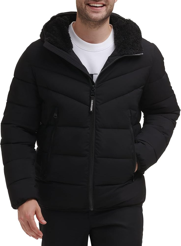 Calvin Klein Men's Snap Front Puffer Jacket | Amazon (US)