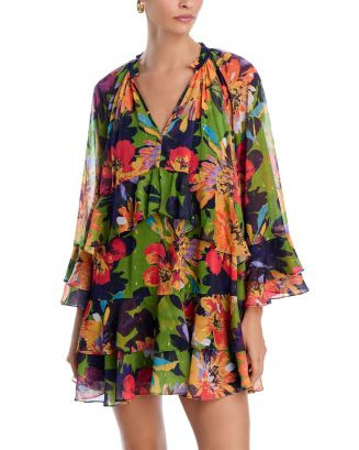 AQUA Ruffle Floral Mini Dress -Exclusive  | Bloomingdale's AQUA Shop All | Bloomingdale's (US)