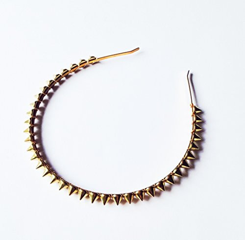 Gold Spike Headband, Golden Spiky Hair Band, Metallic Studded Alice Band, Spiked Punk Stud Accessory | Amazon (US)