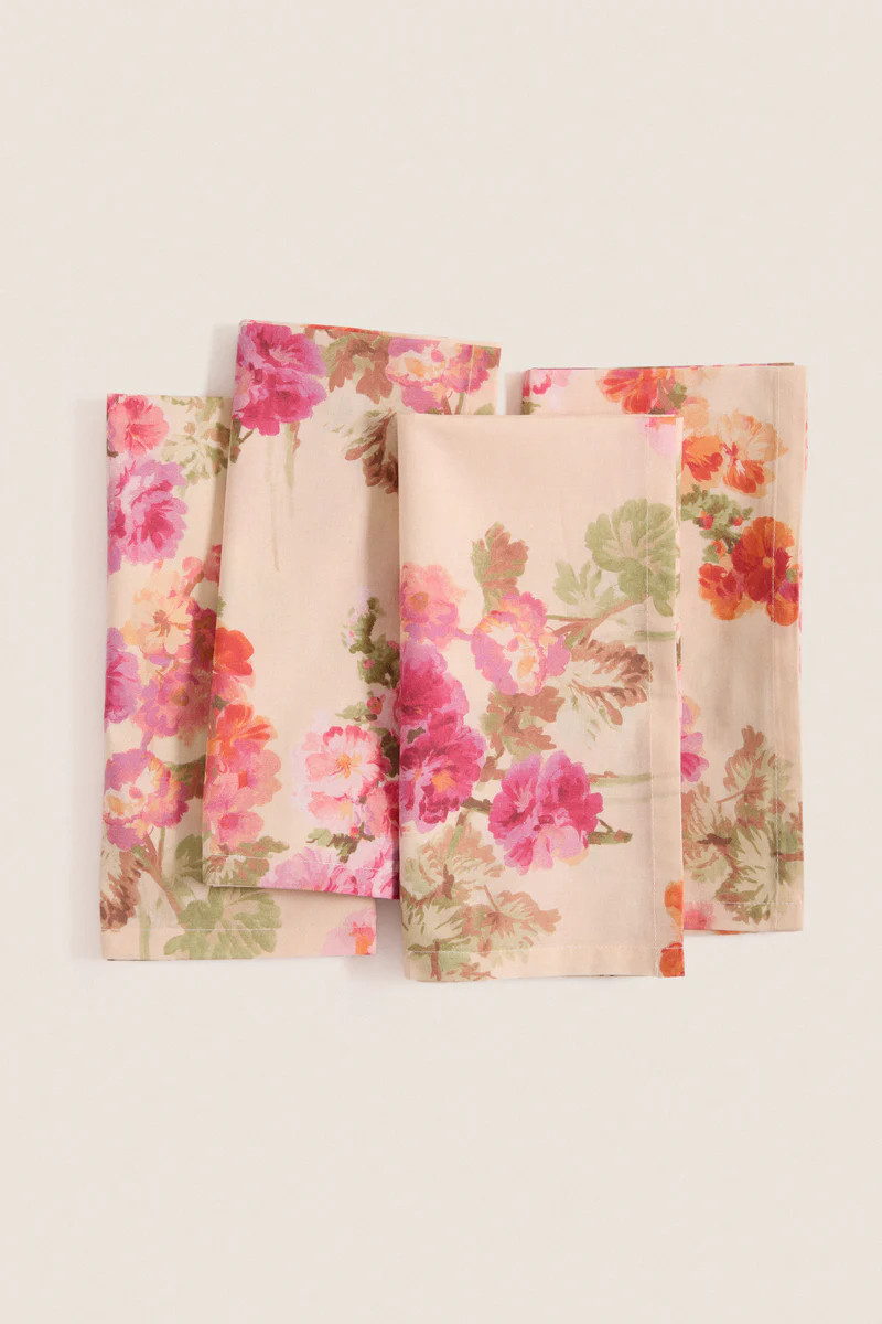 Sage Powder Room Chintz Printed Napkins Set of 4 | Tuckernuck (US)