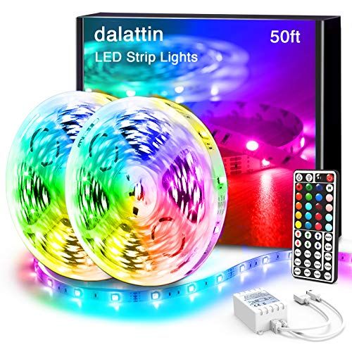 Dalattin Led Lights For Bedroom 50Ft Rgb 5050 Led Strip Lights Color Changing Kit With 44 Keys Re... | Walmart (US)