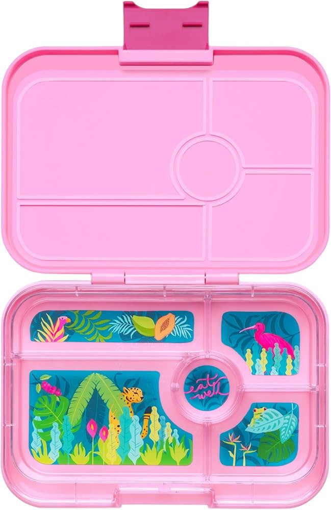 Yumbox Tapas Leakproof Bento Lunch Box: 4.2 Cups Larger 5-Compartment Design in Capri Pink with J... | Amazon (US)