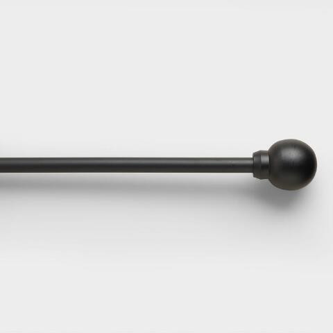 Matte Black Ball Finial Curtain Rod | World Market