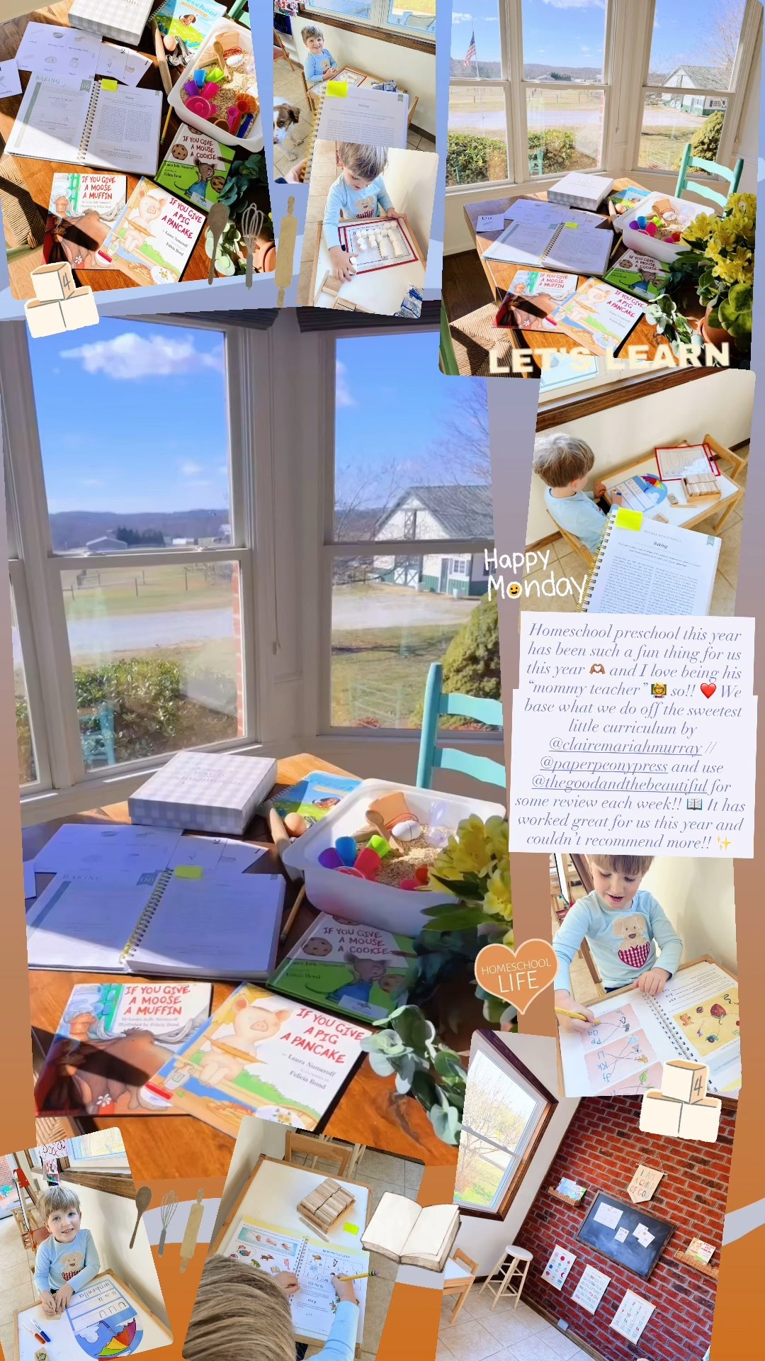 Homeschool preschool this year has been such a fun thing for us this year 🫶🏽 and I love being his “mommy teacher” 👩‍🏫 so!! ❤️ We base what we do off the sweetest little curriculum by @clairemariahmurray // @paperpeonypress and use @thegoodandthebeautiful for some review each week!! 📖 It has worked great for us this year and couldn’t recommend more!! ✨