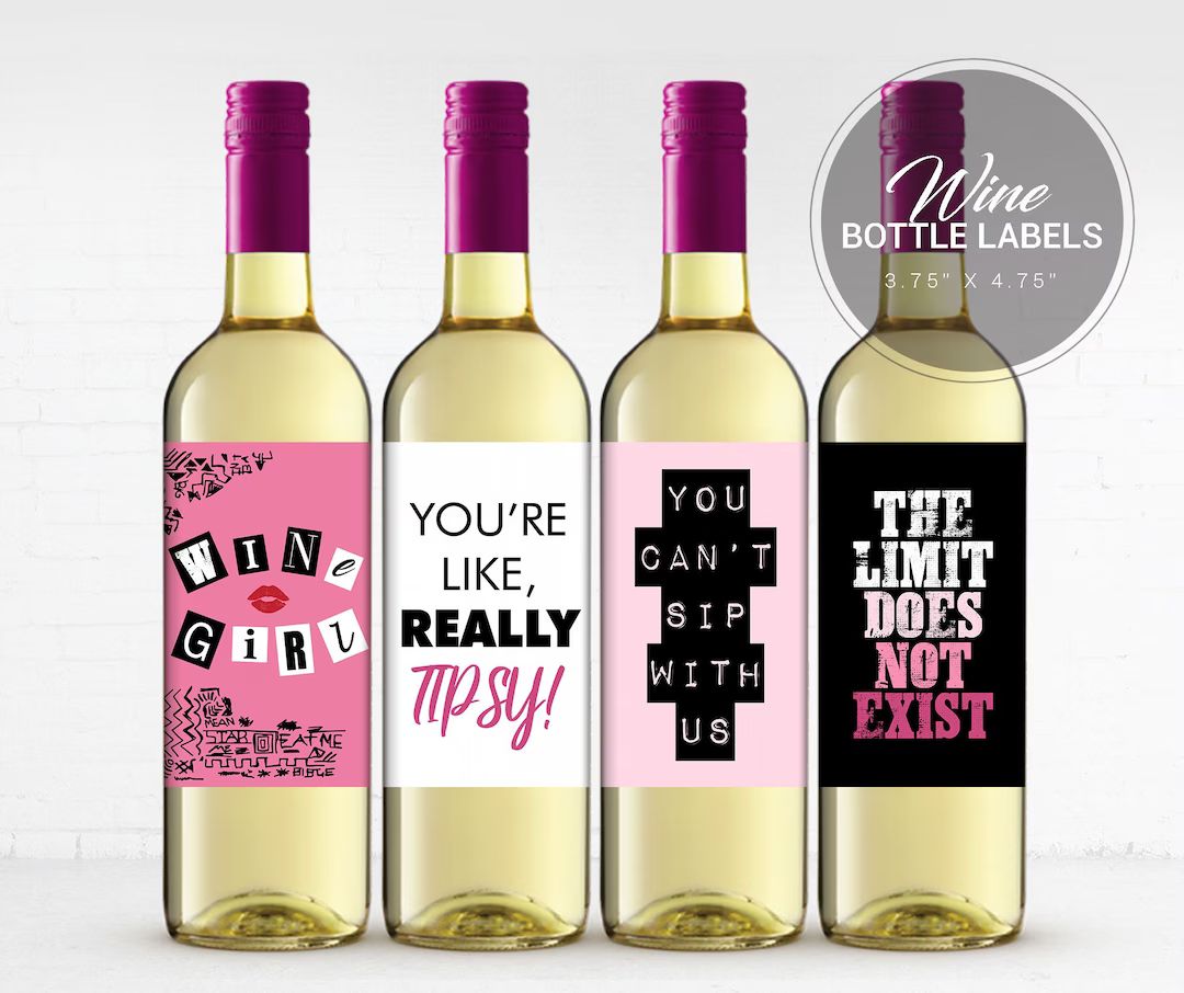Mean Girls Wine Bottle Labels Mean Girls Party Mean Girls Decorations Printable Wine Labels - Ets... | Etsy (US)