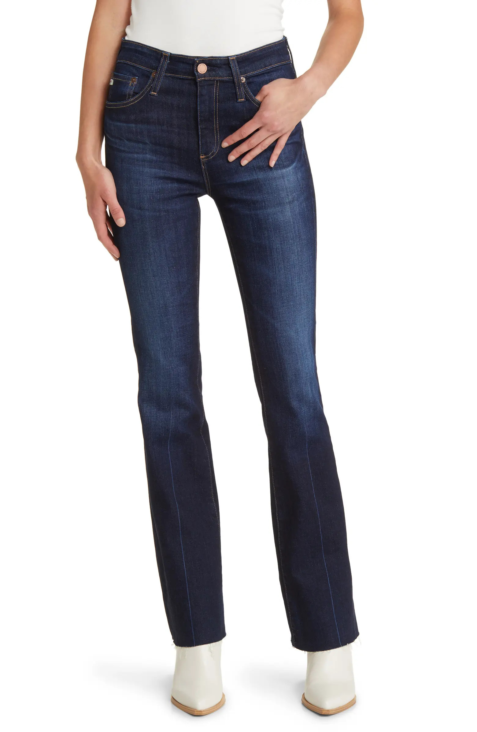 Farrah Raw Hem High Waist Bootcut Jeans | Nordstrom