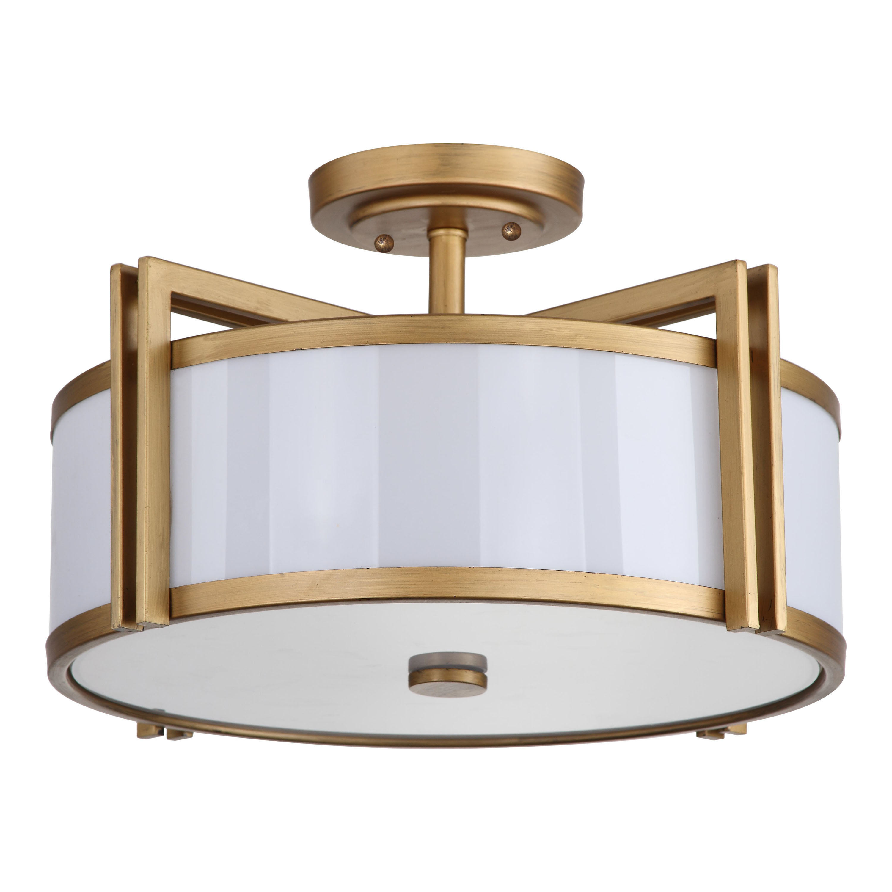 Davis Gold Trim 3 Light Flush Mount Ceiling Light | World Market