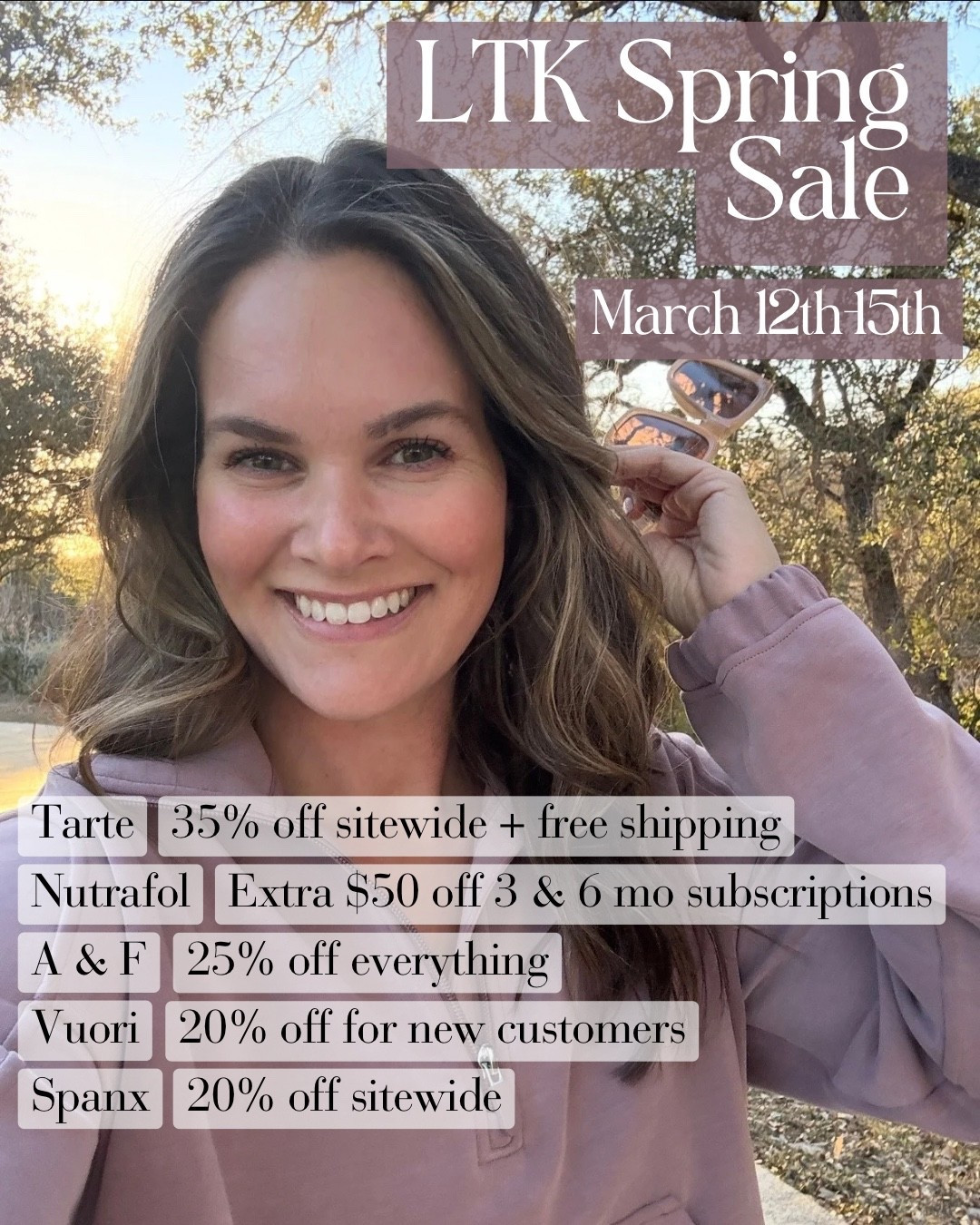 The LTK Spring Sale starts TODAY! So many great deals 👏🏼  I’ll be sharing my favorites and top picks! @Tarte @Nutrafol @Abercrombie @Vuori US @Spanx

#LTKmomlife #LTKSpringSale #LTKSaleAlert