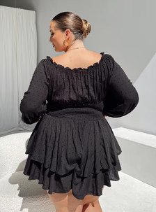 The Love Galore Long Sleeve Romper Black Curve | Princess Polly US