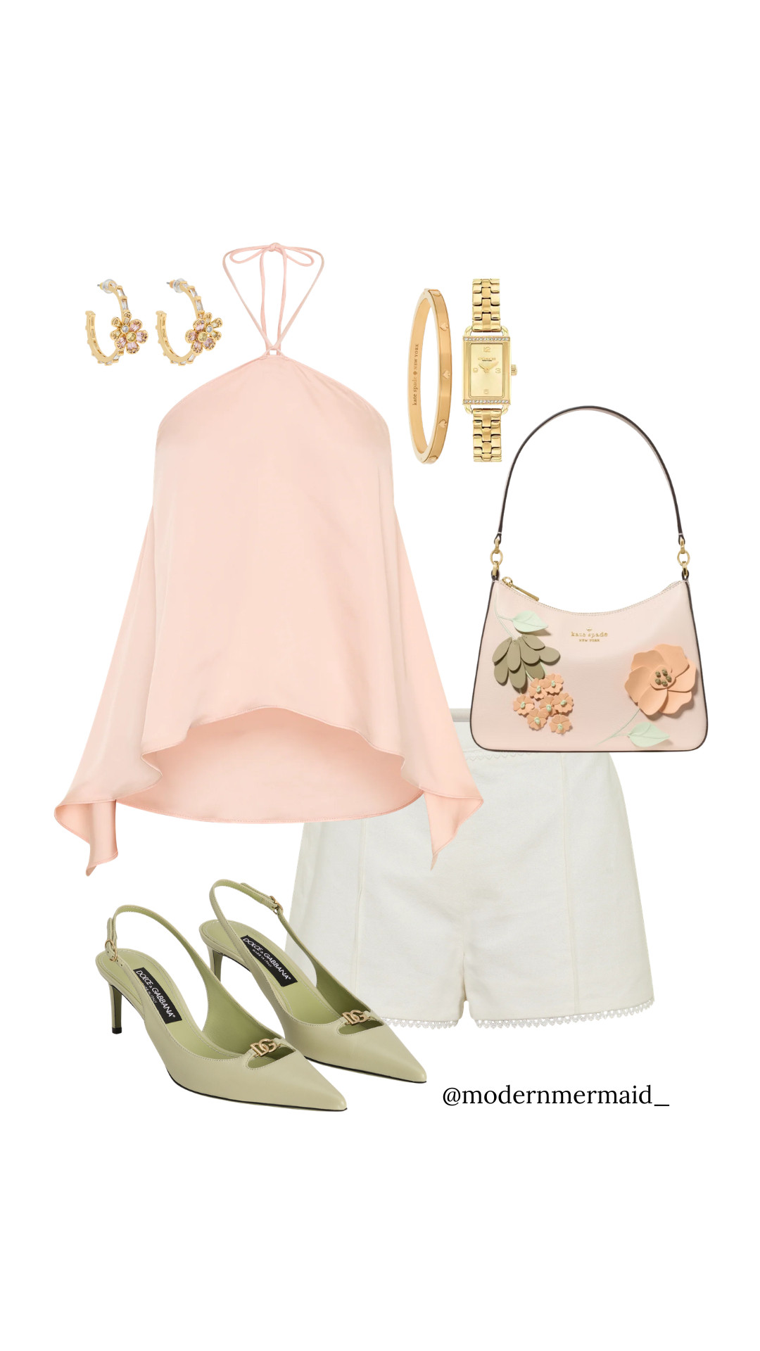 Soft florals, sweet details, and a hint of vintage charm. This blush + sage combo is giving garden party meets elevated everyday. The floral bag steals the show while the satin halter keeps it effortlessly chic. 🌿💗

LTK Style Tip: Mix delicate pastels with gold accessories for a look that feels polished without trying too hard.

#LTKStyle #LTKFashion #SpringStyle #SummerStyle #GardenPartyOutfit #FeminineFashion #PastelAesthetic #PinkOutfit #OOTDInspo #RomanticStyle #ElegantOutfit #KateSpadeStyle #WeekendStyle #BrunchOutfit #SoftGirlStyle 

 #LTKdayinmylife #LTKgrwm #LTKootd