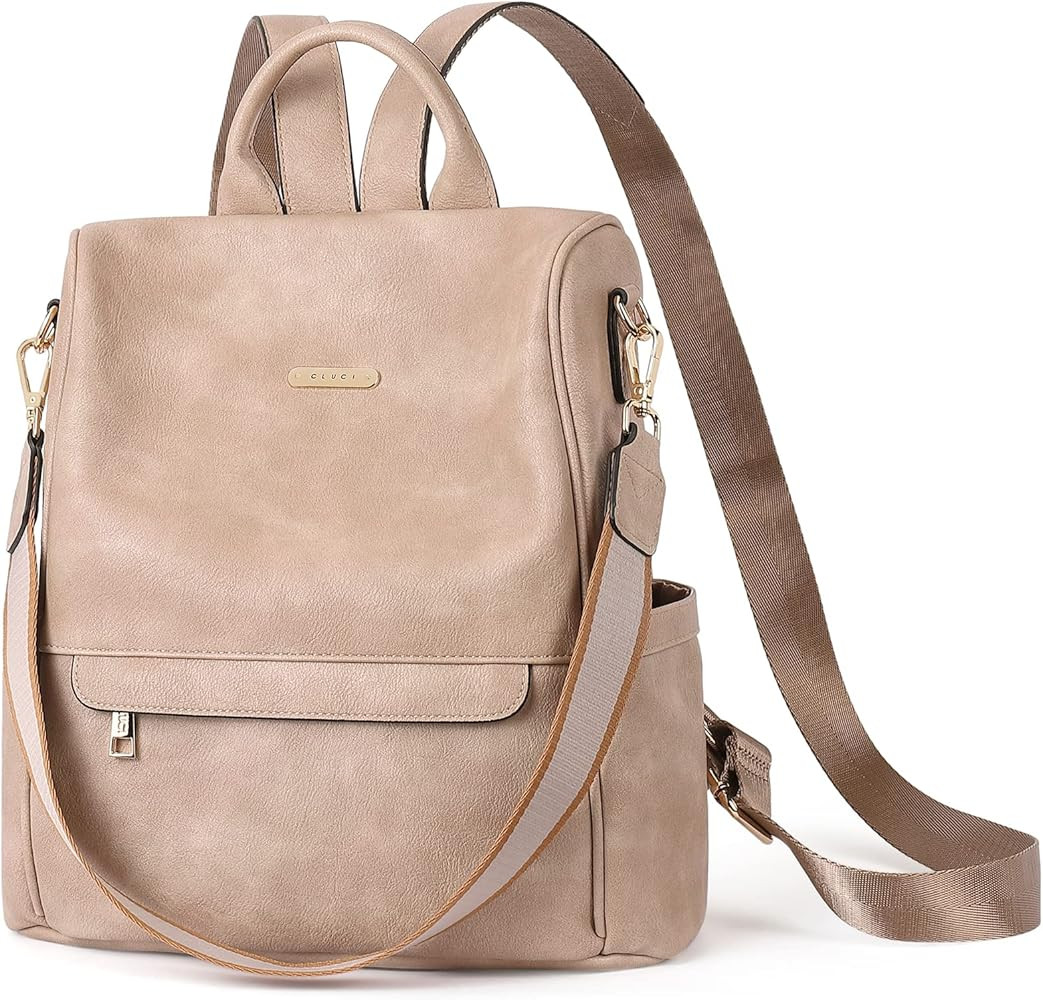 CLUCI Women Backpack Purse Fashion Leather Large Designer Travel Ladies College Shoulder Bags | Amazon (US)