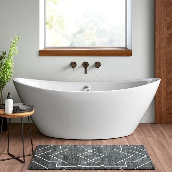 71" x 33" Freestanding Soaking Acrylic Bathtub | Wayfair North America
