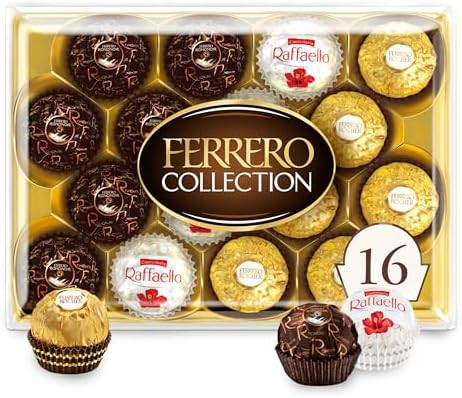 Ferrero Collection, Premium Assorted, Hazelnut, Dark Chocolate and Coconut, 16 Count Holiday Gift... | Amazon (US)