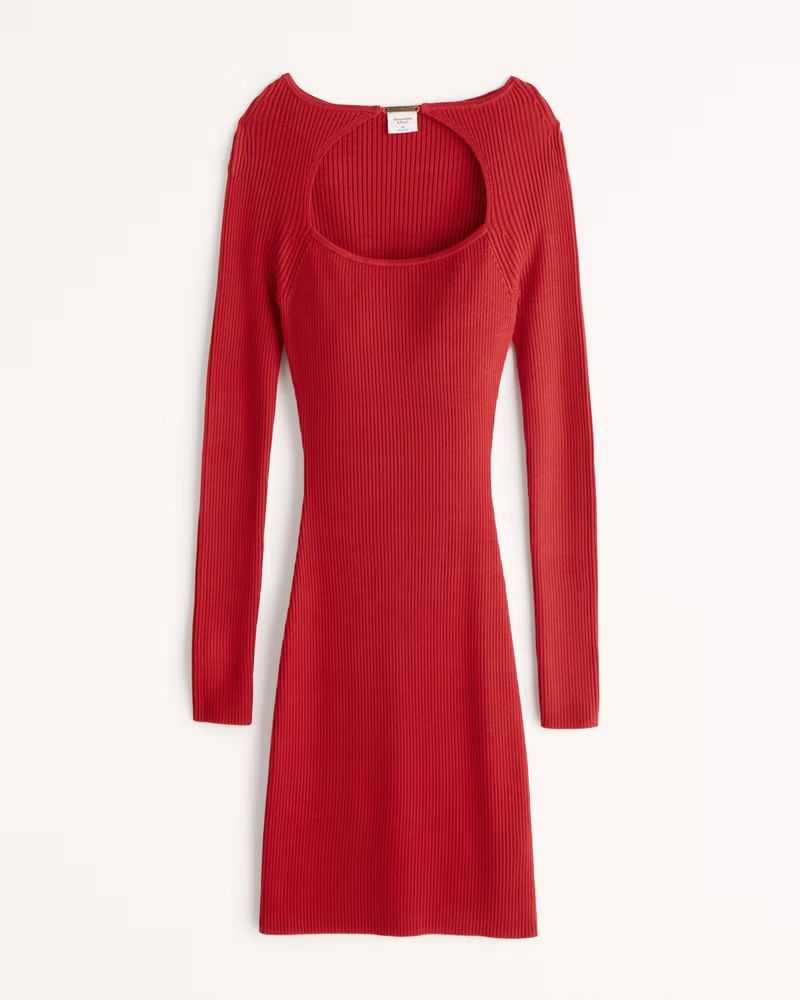 Long-Sleeve Hardware Mini Sweater Dress | Abercrombie & Fitch (US)