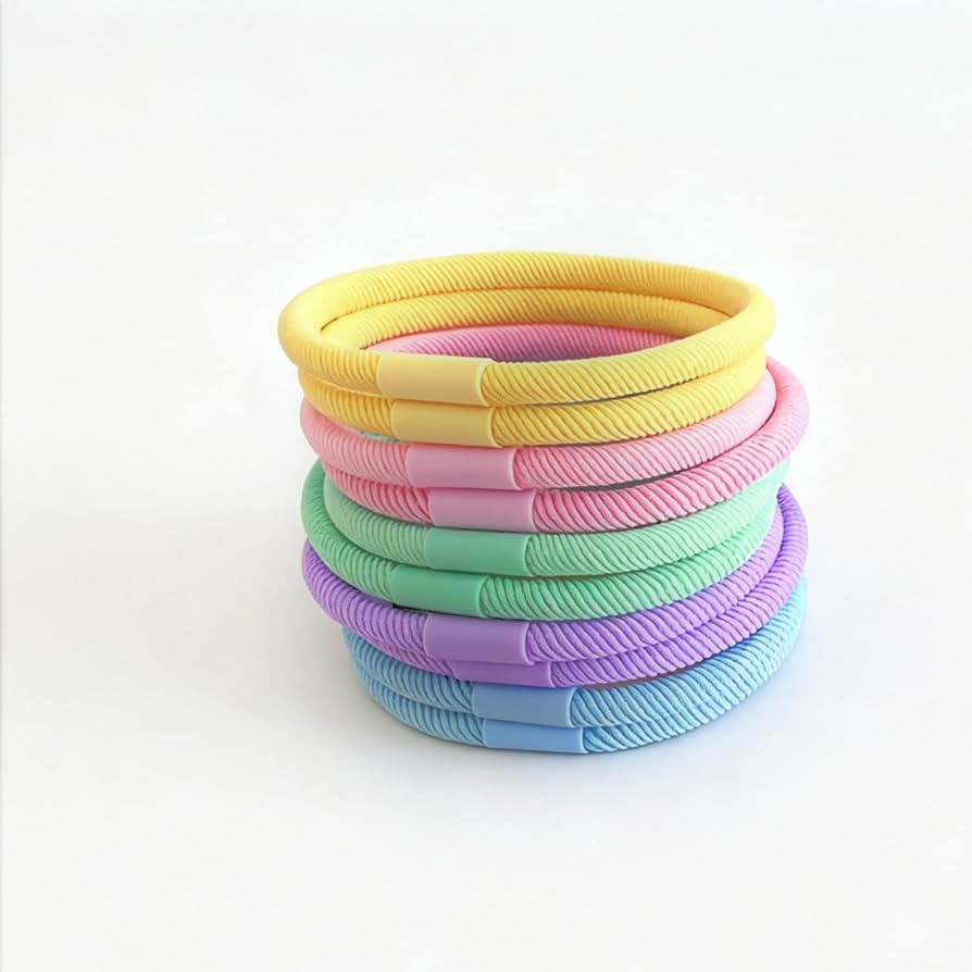 10Pcs Premium Quality Hair Ties for Thick Hair, No Crease Elastic Hair Ties with Storage Box, Pon... | Amazon (US)