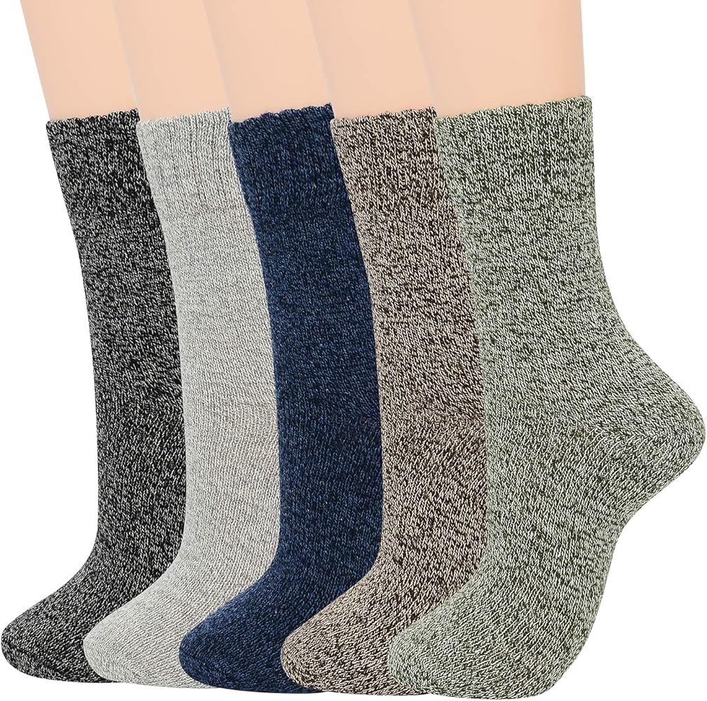 Zando Womens Wool Socks Winter Athletic Socks Crew Sock Warm Hiking Merino Wool Socks Soft Thick ... | Amazon (US)