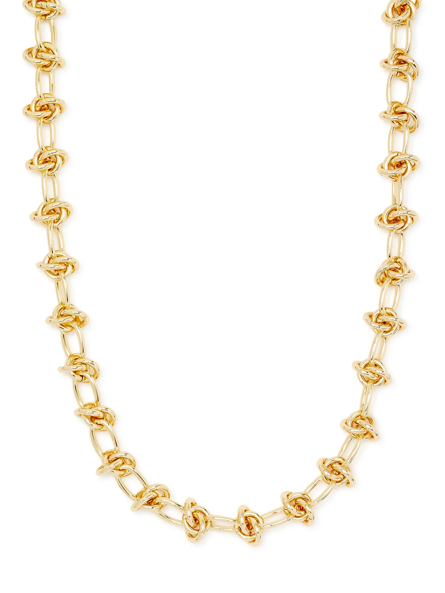 Scoop Womens Women's 14KT Gold Flash-Plated Oval Link Necklace | Walmart (US)