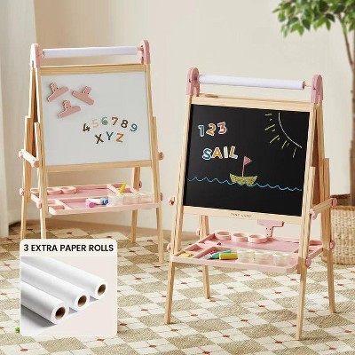Tiny Land® Kids Magnitales Easel & Paper Roll Set  - Pink | Target