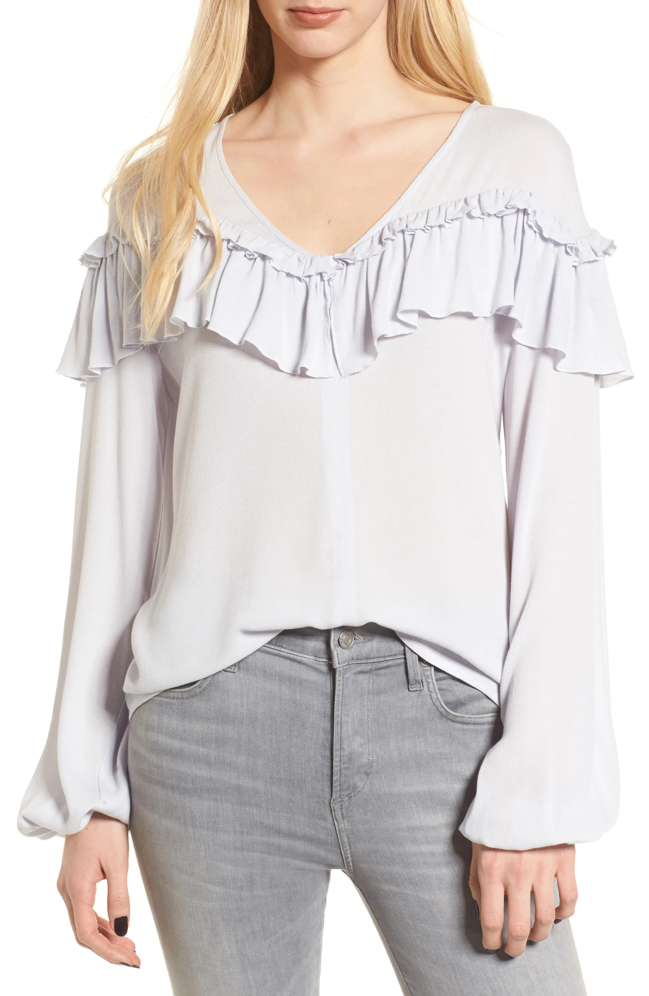 Cascade Ruffle Balloon Sleeve Top | Nordstrom