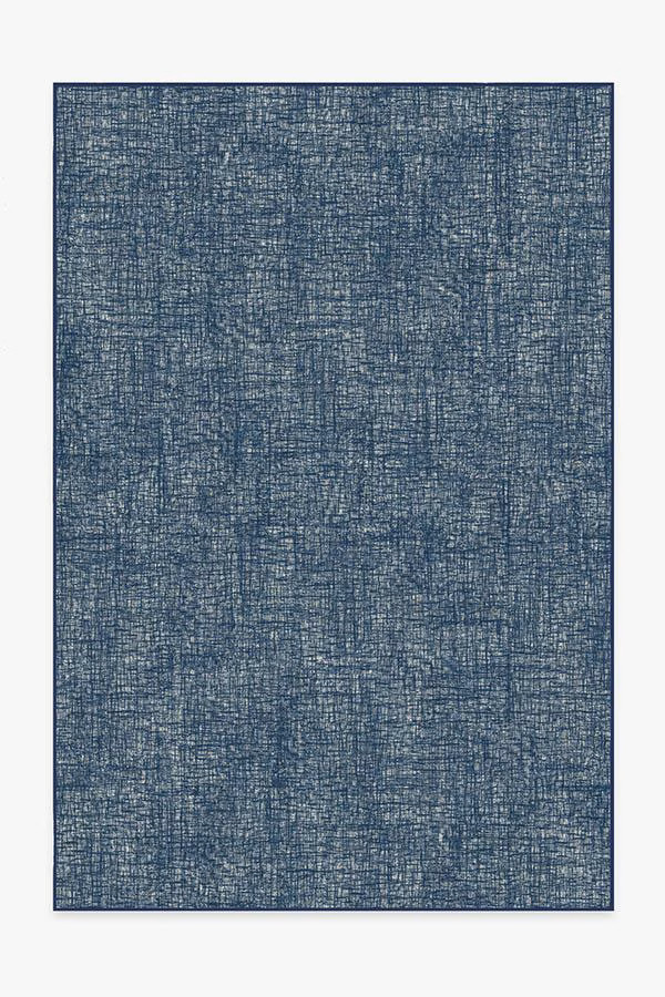 Crosshatch Sapphire Rug | Ruggable